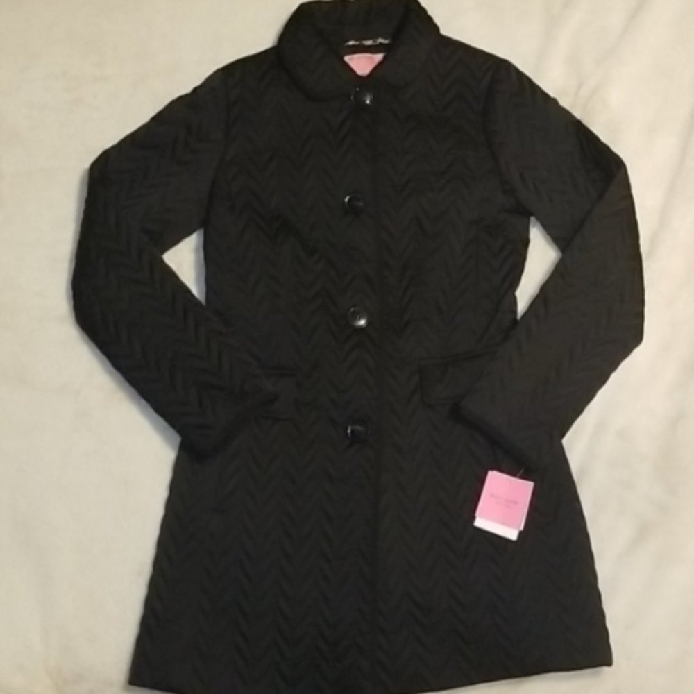 Kate Spade Solid Black Water Resistant Quilted Lon - Picture 3 of 11